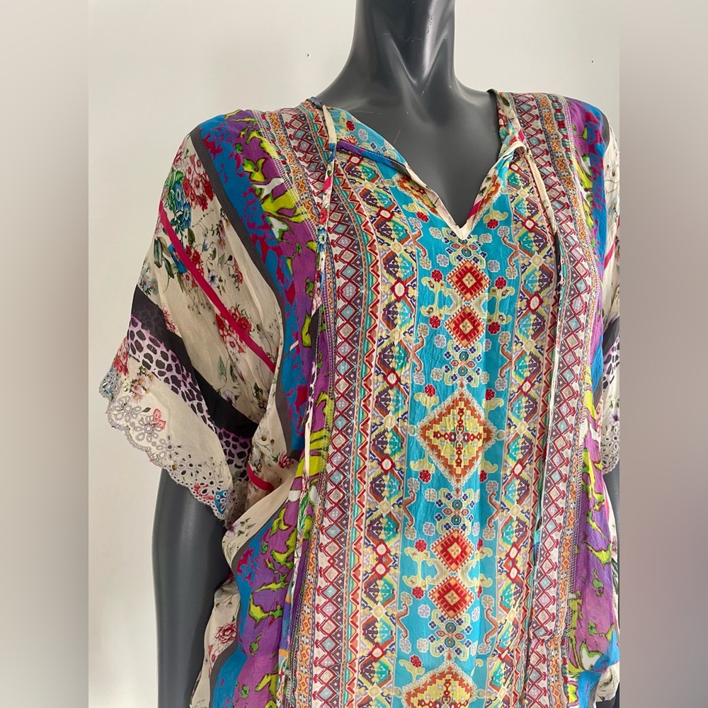 Johnny Was Multicolor Embroidered Top - Picture 5 of 7